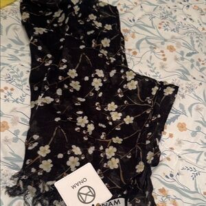 Black Floral Women's Scarf